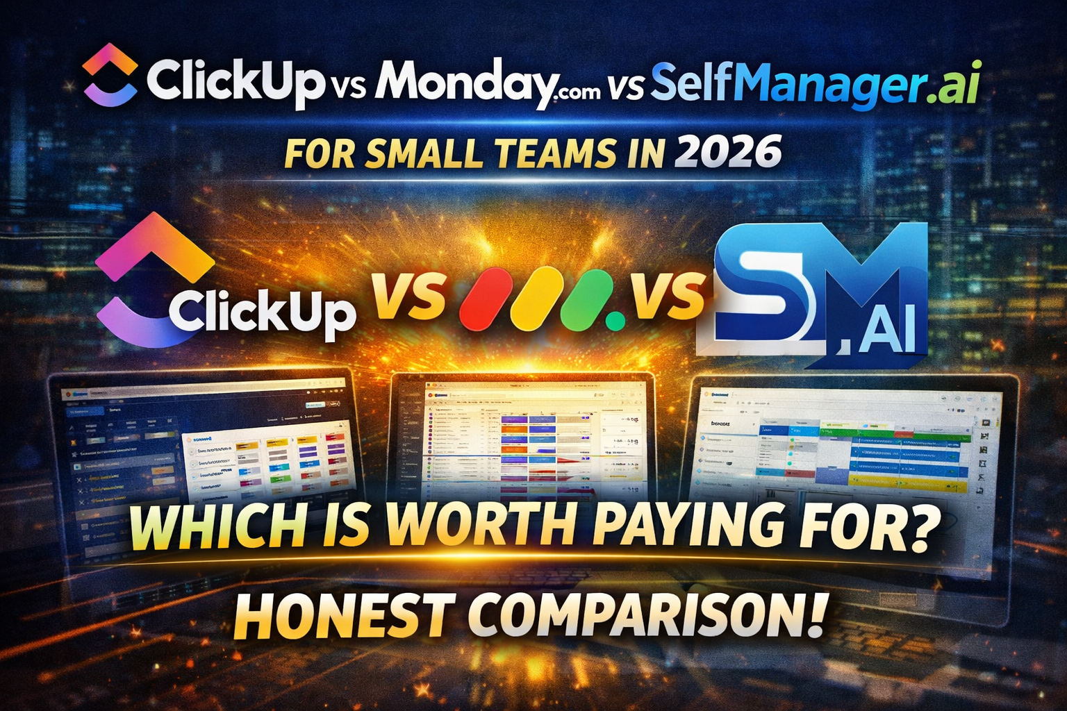 ClickUp vs Monday.com vs SelfManager.ai for Small Teams in 2026