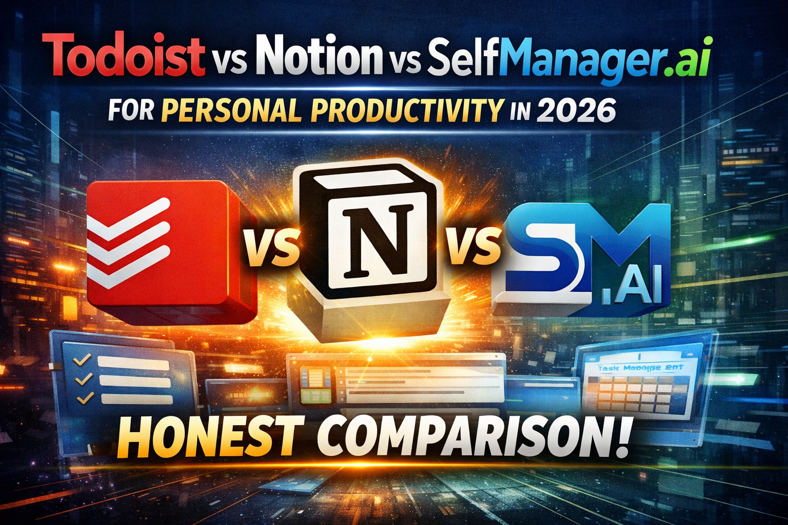 Todoist vs Notion vs SelfManager.ai for Personal Productivity in 2026